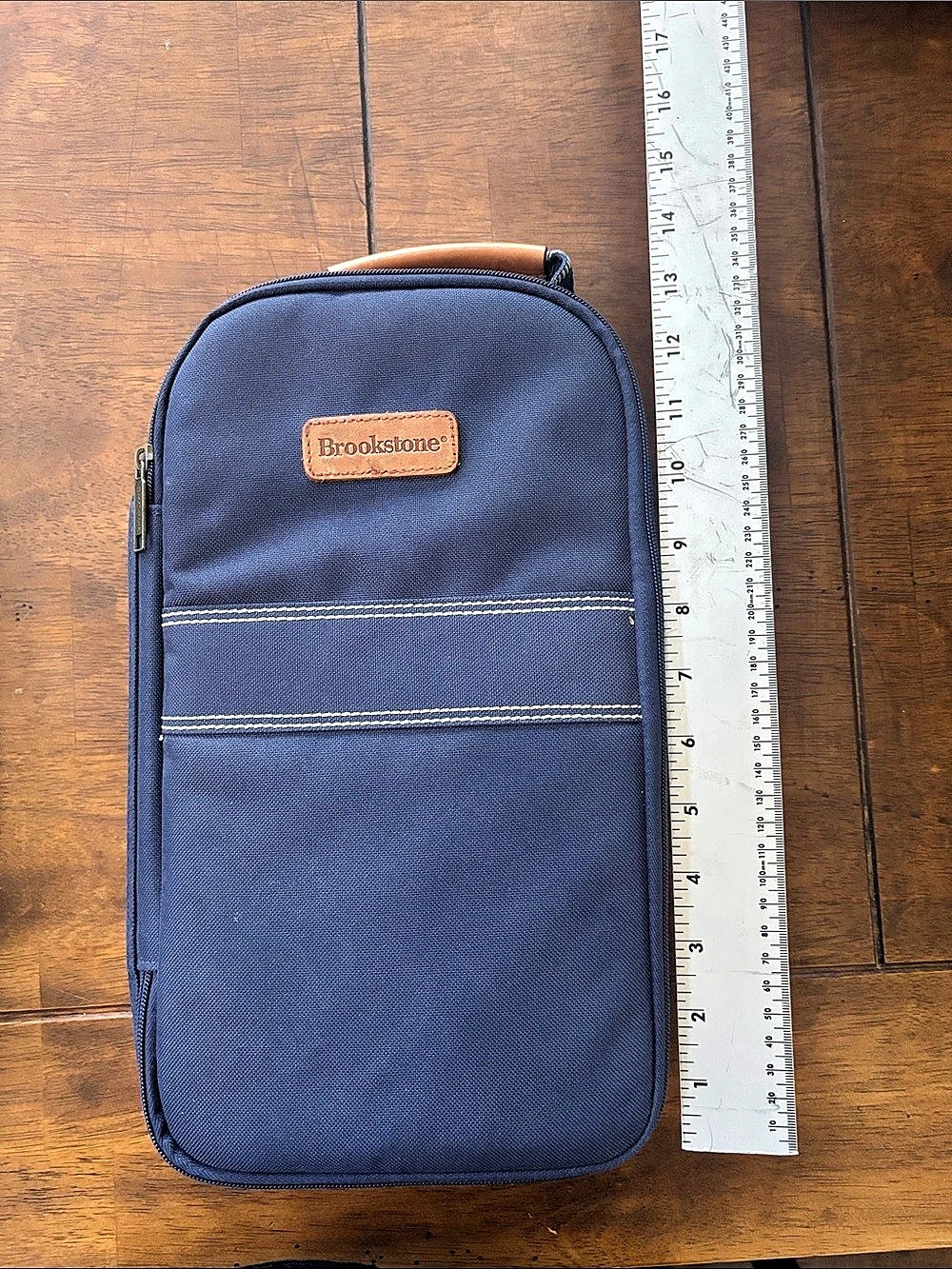 Brookstone Wine Travel Cooler Bag in Navy & White